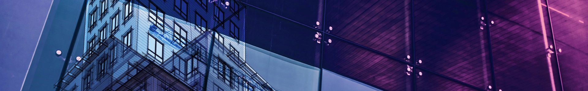 Reflection of a construction crane and modern building on glass windows during sunset, highlighting real estate development and urban growth.