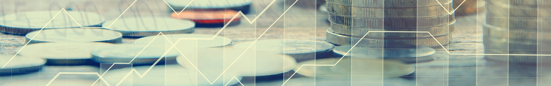 Stacks of coins with financial growth charts overlayed, symbolizing wealth management and investment planning.