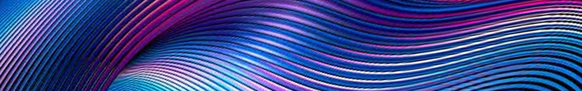 Colorful abstract digital waves in blue, purple, and pink tones forming smooth, flowing curved lines.